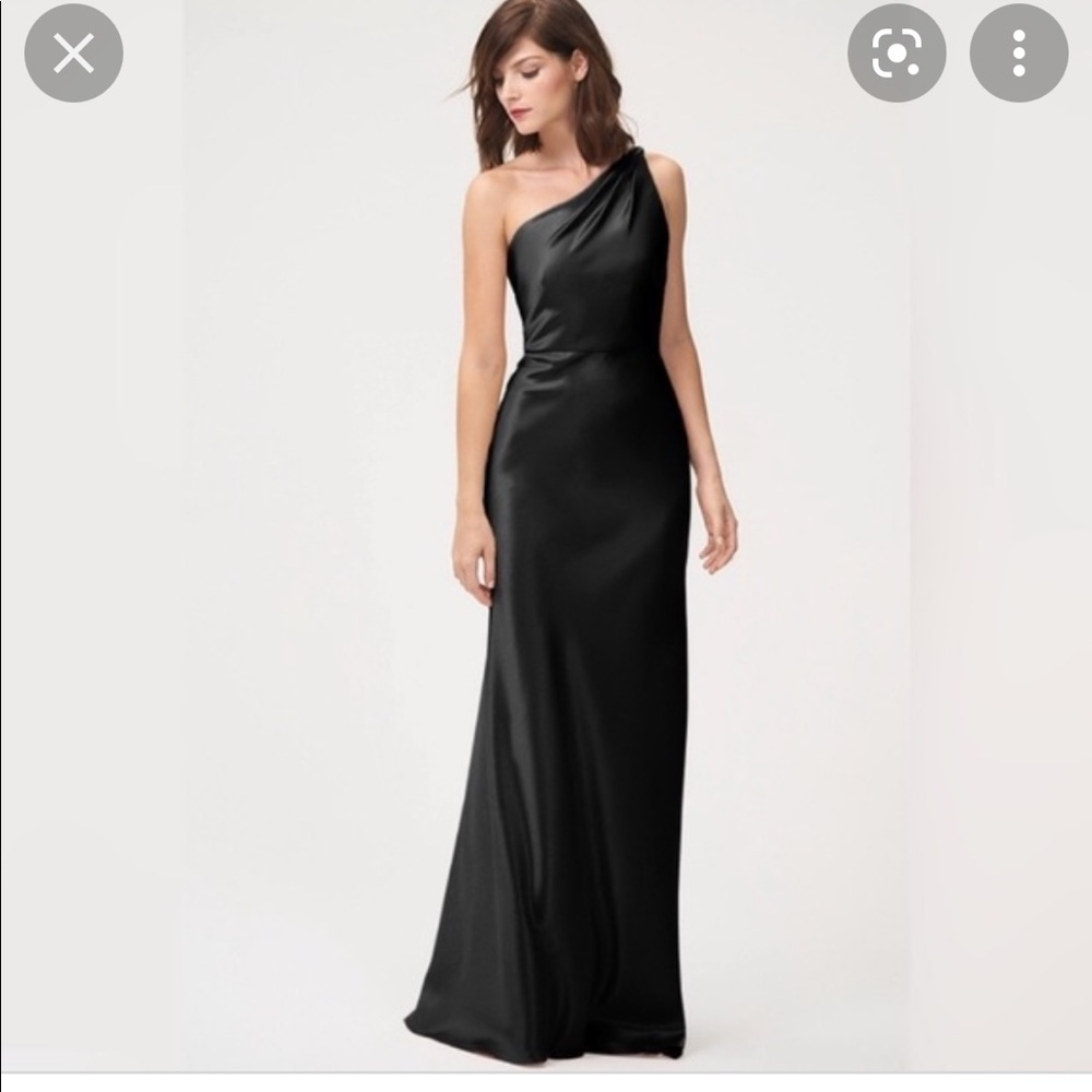 COPY - Jenny Yoo Lena One Shoulder Gown Black Worn Once